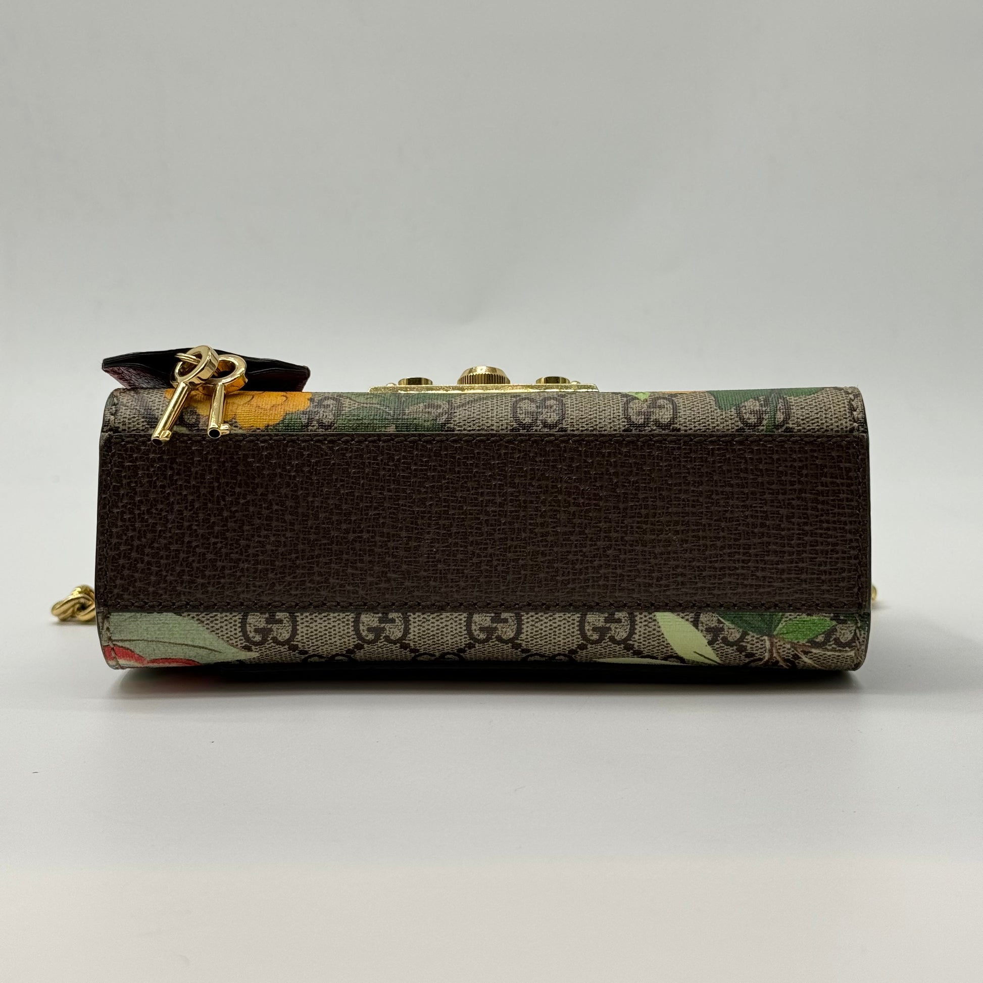 Padlock Shoulder Bag Blooms Print GG Coated Canvas Small