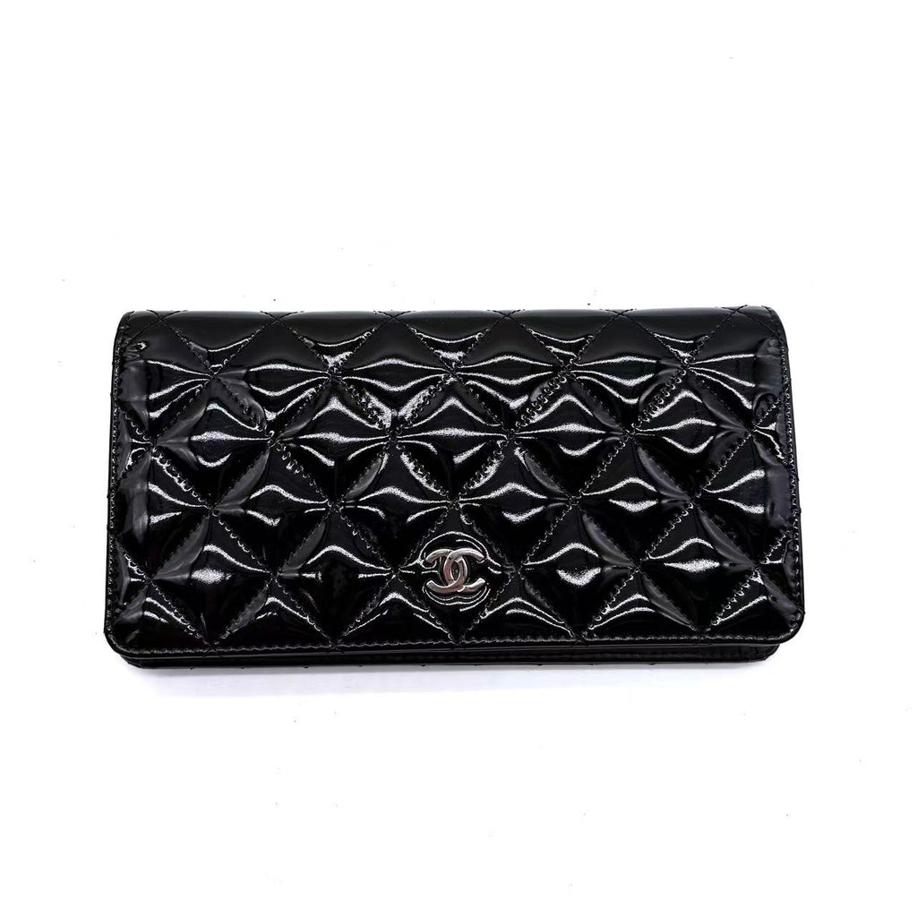 Quilted Patent Leather Wallet