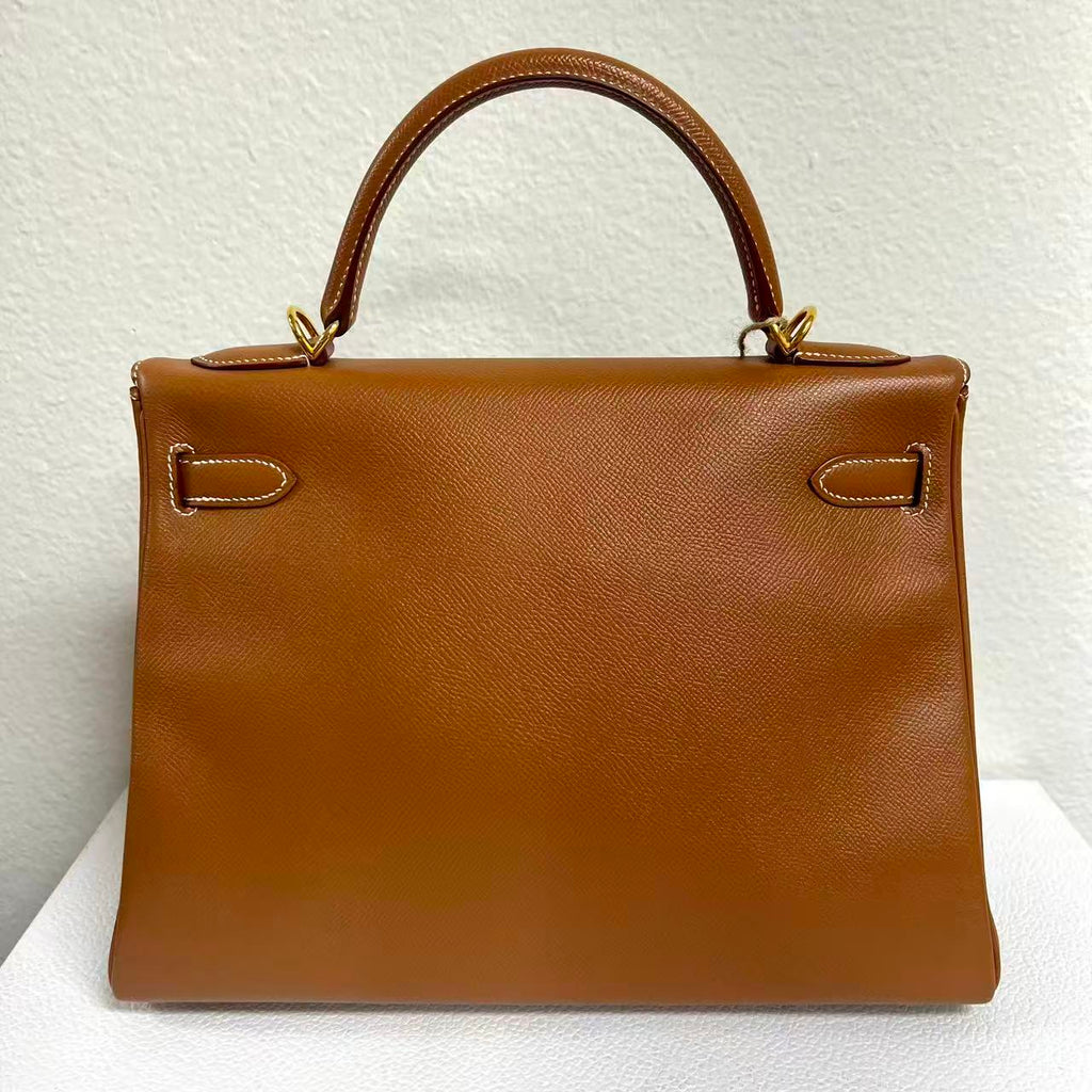 Kelly Handbag Gold Courchevel with Gold Hardware 32 LDM-1945