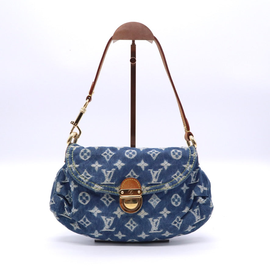 Monogram Denim Mini Pleaty Blue Twins B20913