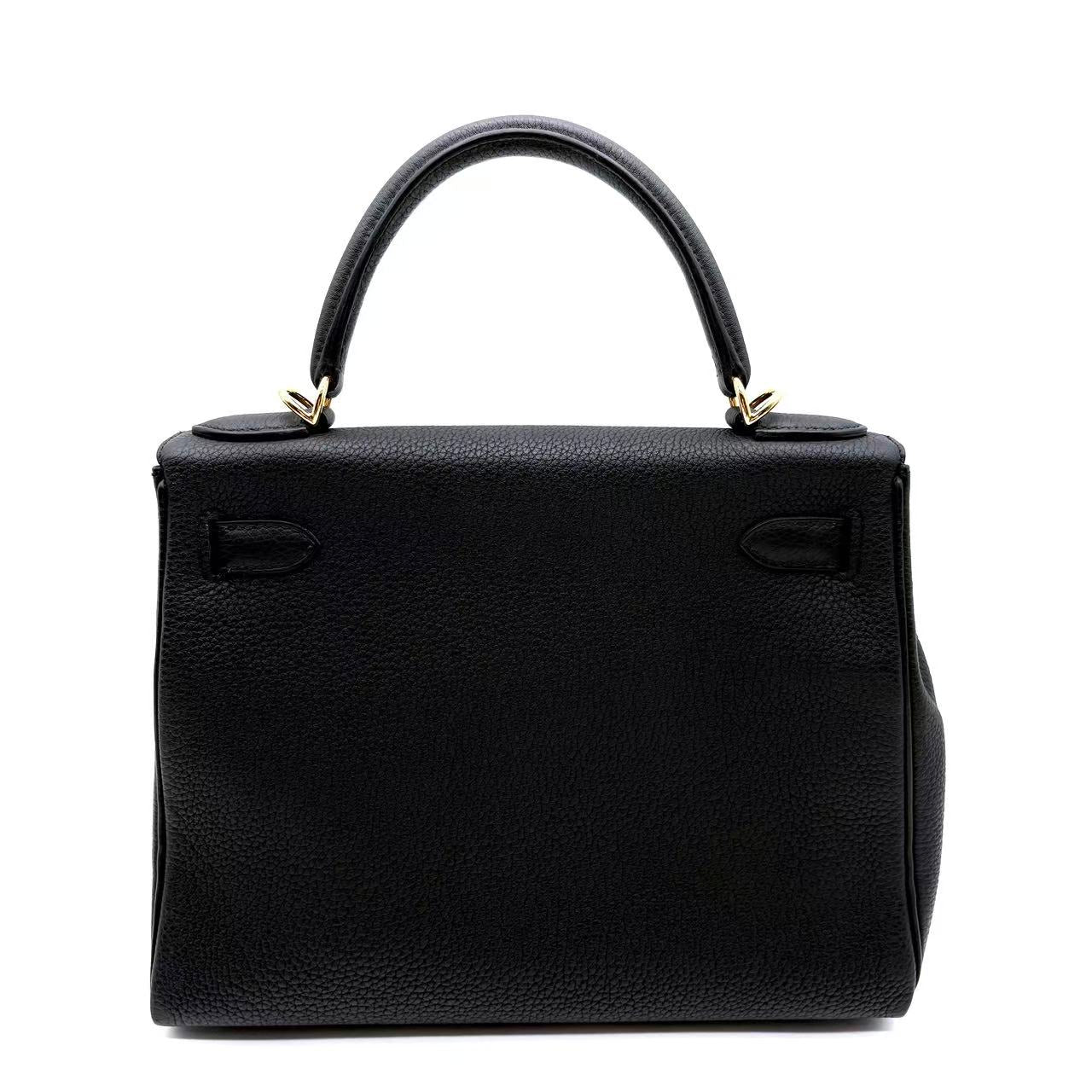 Kelly Handbag Black Epsom with Gold Hardware 28