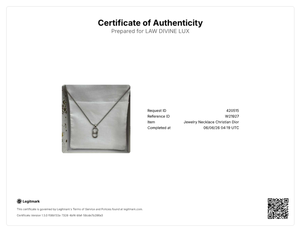 Christian Dior Silver CD Logo Pendant Necklace W21927