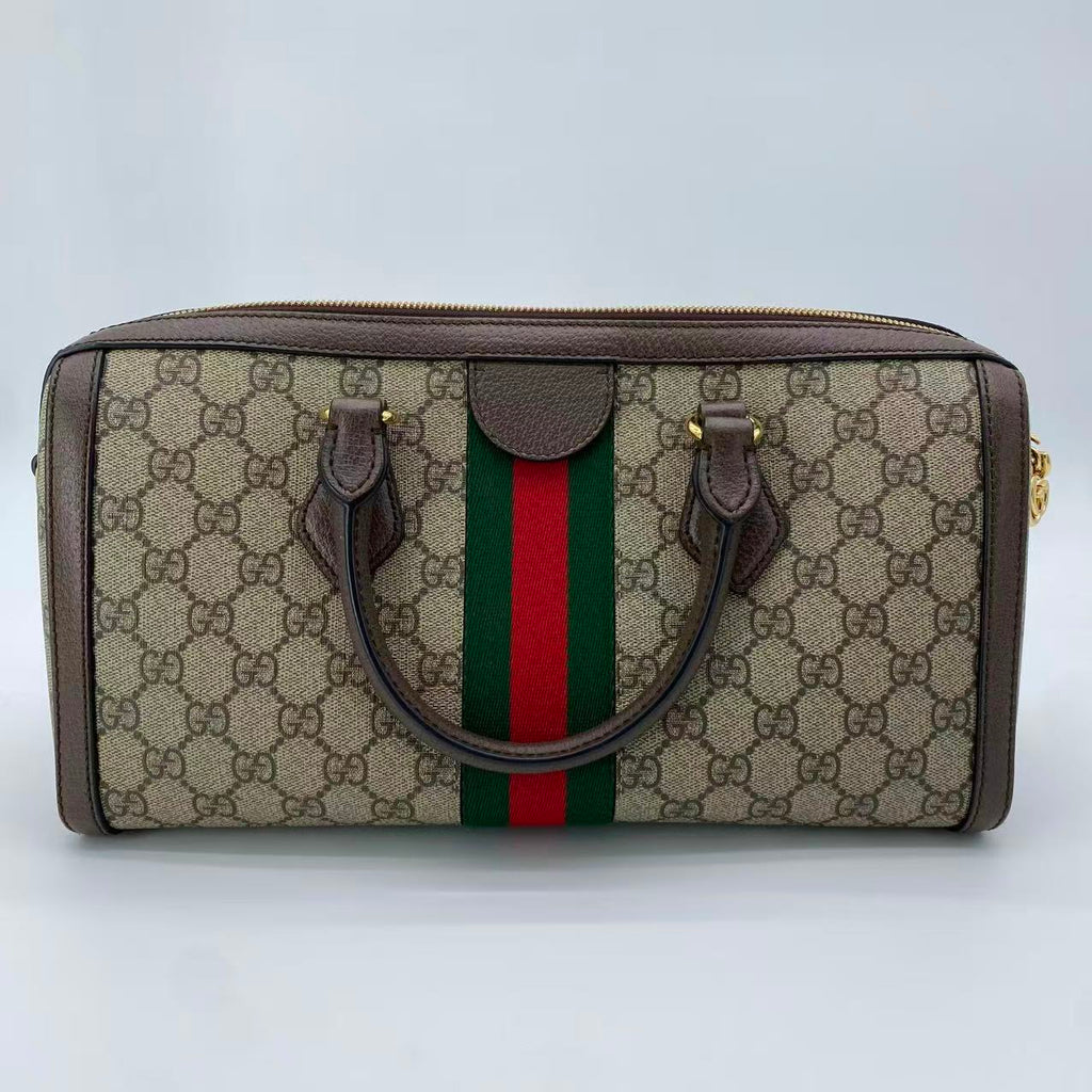 Ophidia Boston Bag GG Coated Canvas Medium