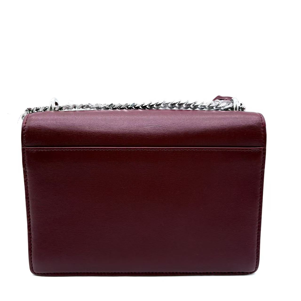 Wine Red Leather Medium Sunset Shoulder Bag