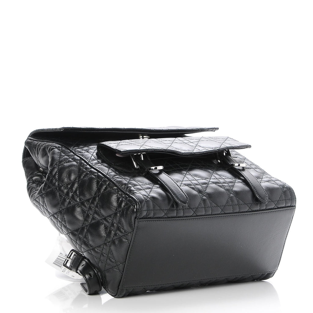 Lambskin Cannage Large Stardust Backpack Black Twins
