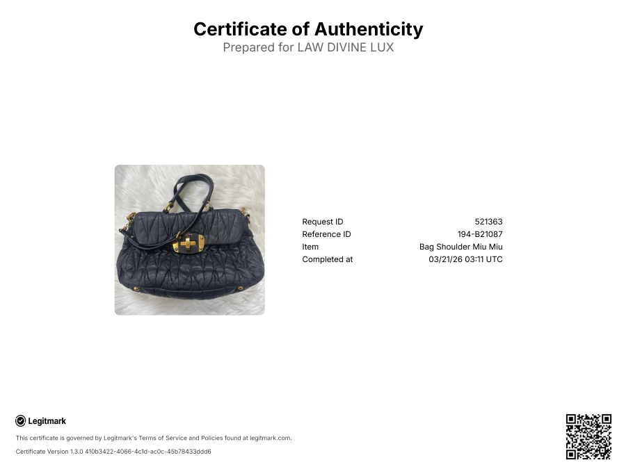 Miu Miu Matelasse Turn-Lock Tote B21087