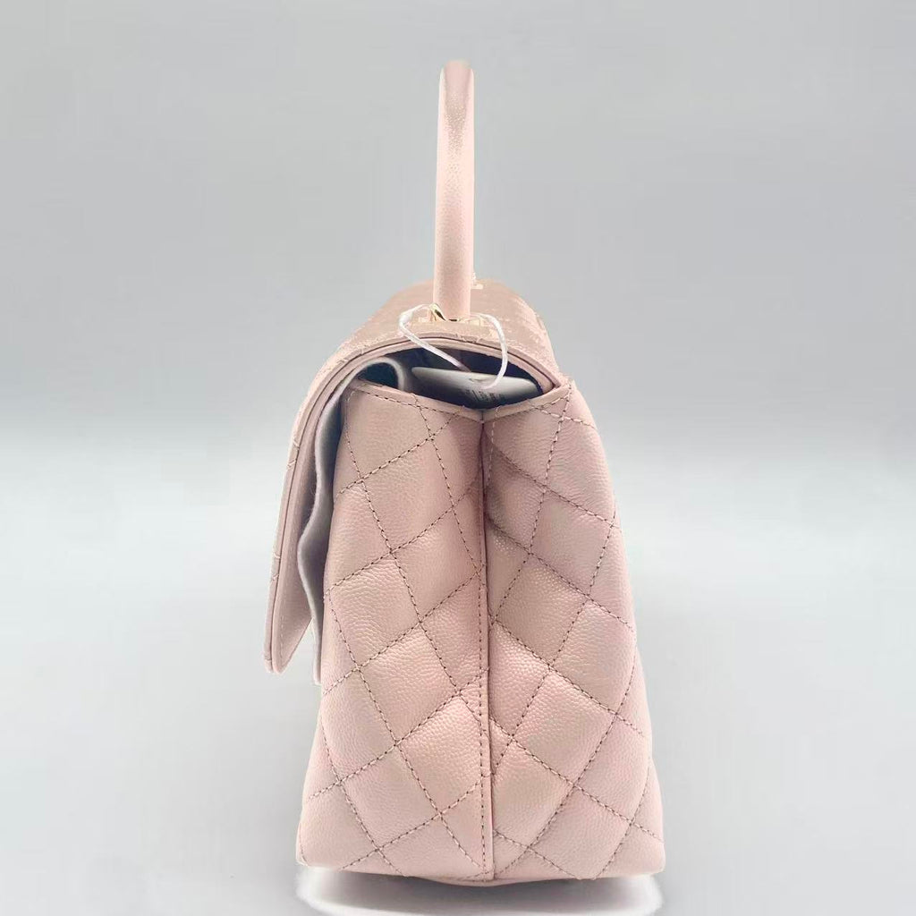 Coco Top Handle Bag Quilted Caviar Medium