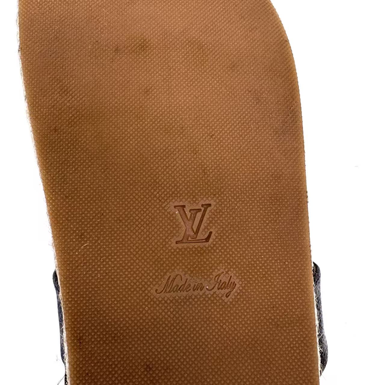 Gold Monogram Espadrille Flat Sandals