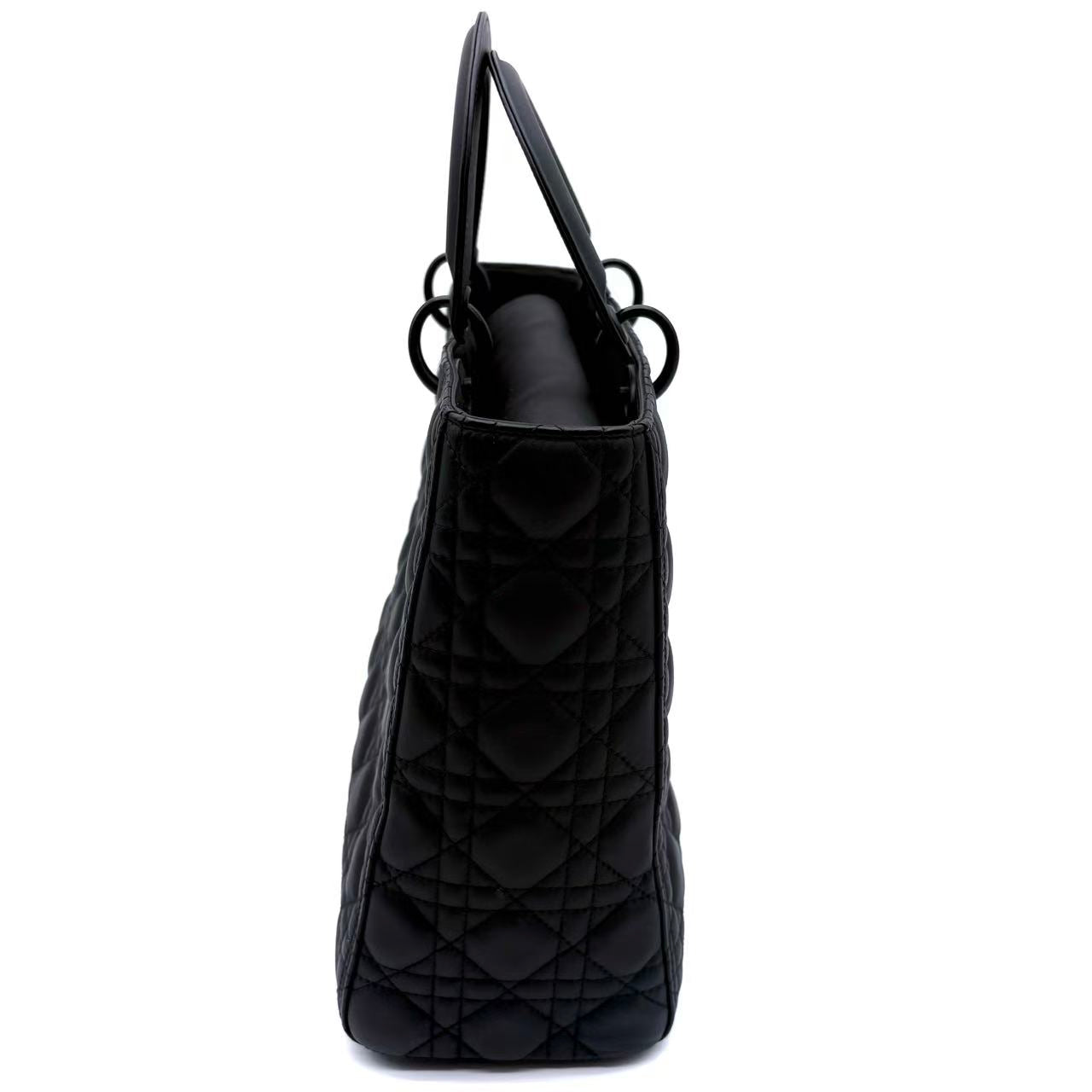 Ultra Matte Lady Dior Bag Cannage Quilt Calfskin Large