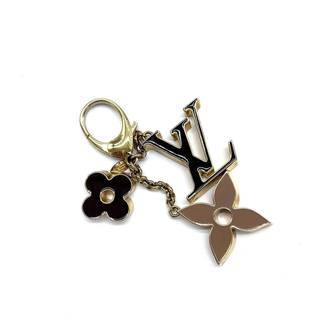 Gold Tone Fleur de Monogram Bag Charm