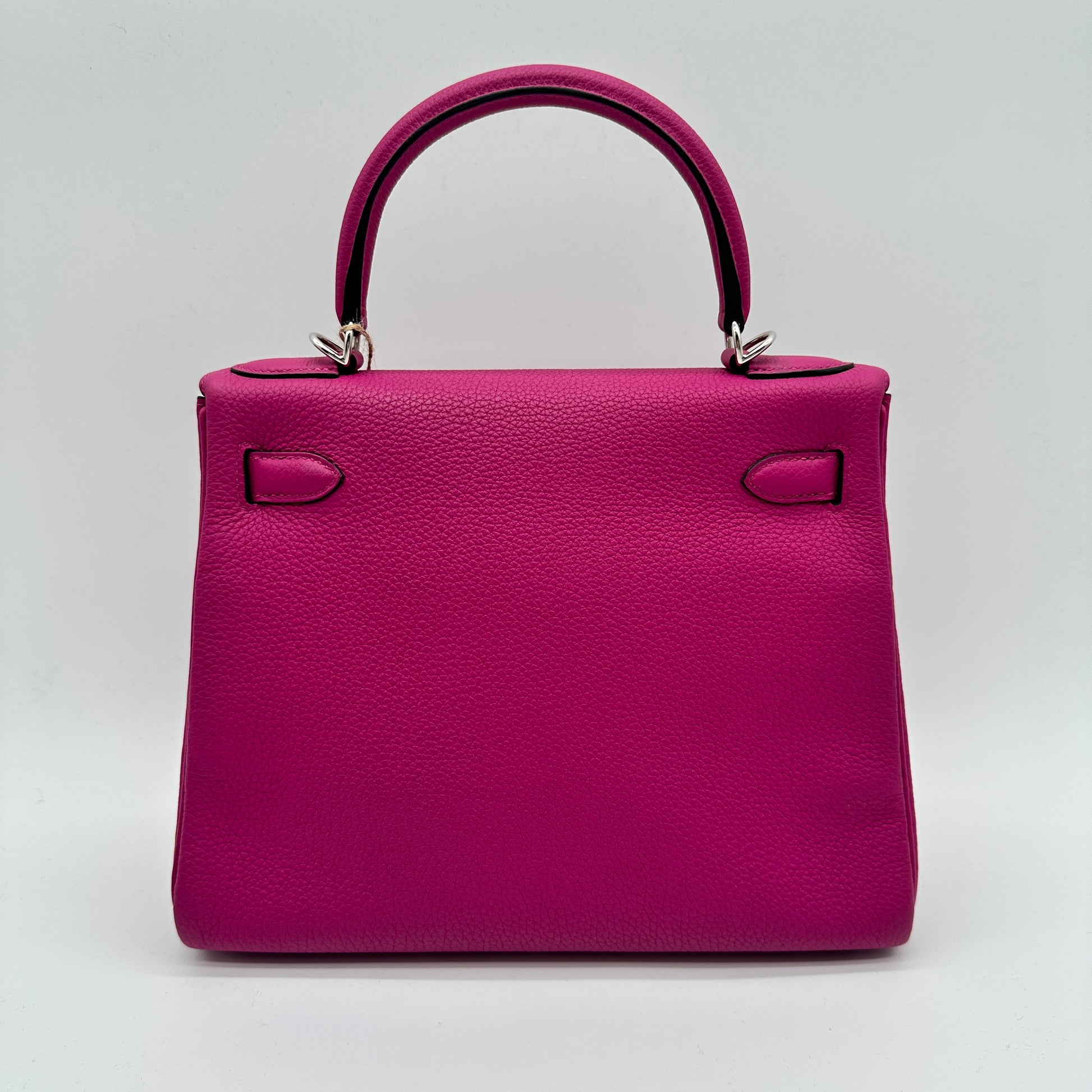 Kelly Handbag Rose Pourpre Togo with Palladium Hardware 28