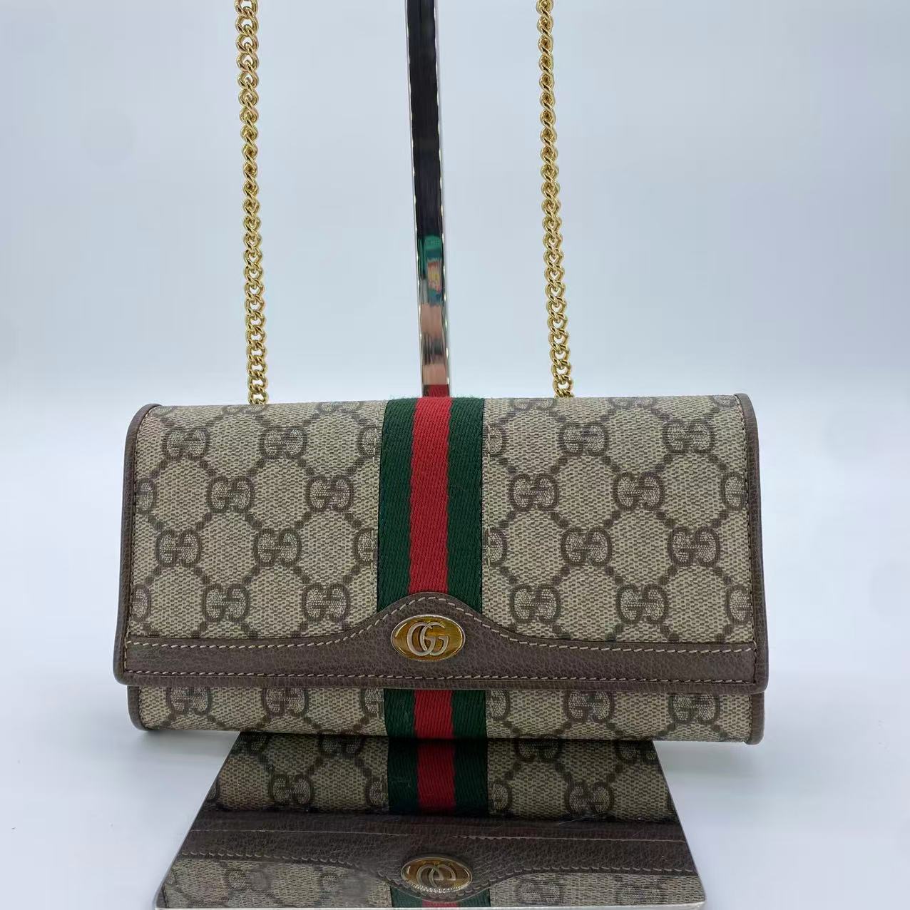Ophidia Chain Wallet GG Coated Canvas