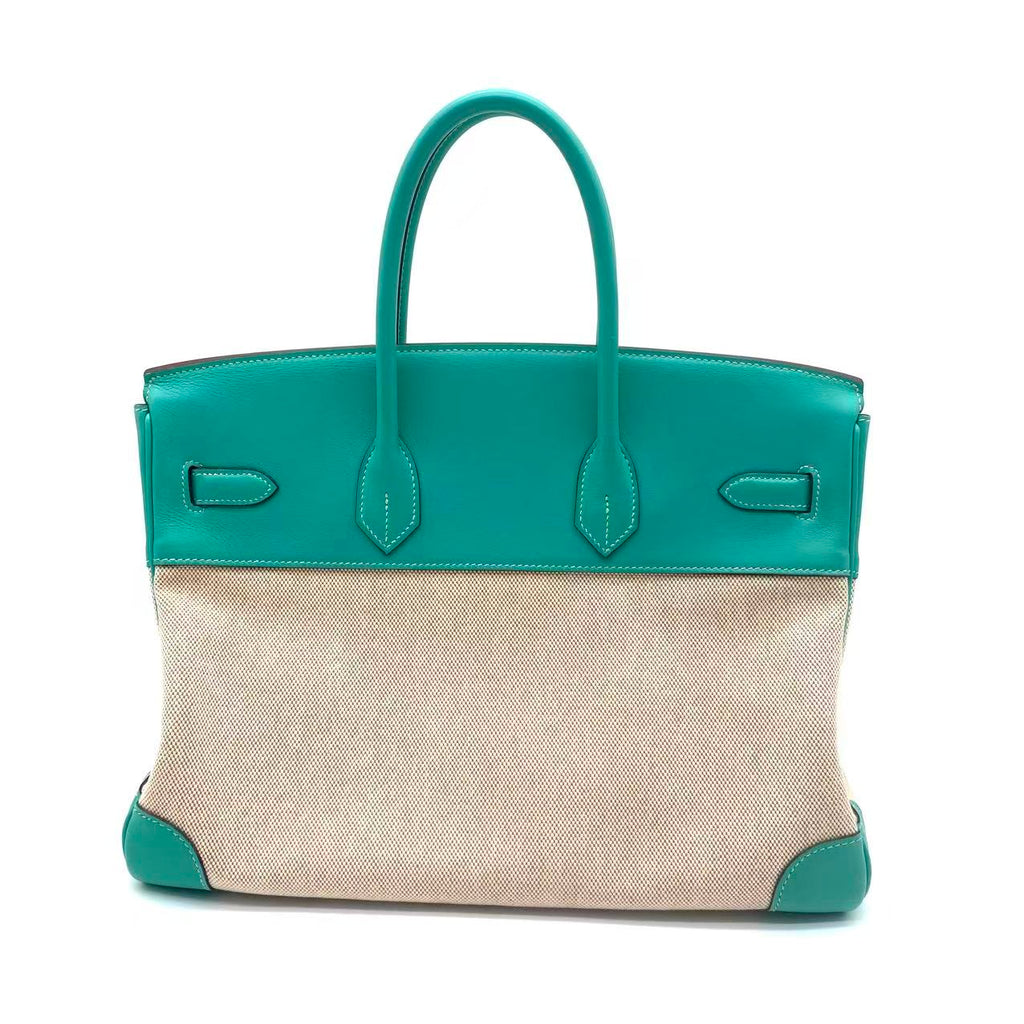 Birkin 35 Lagoon Swift And Toile