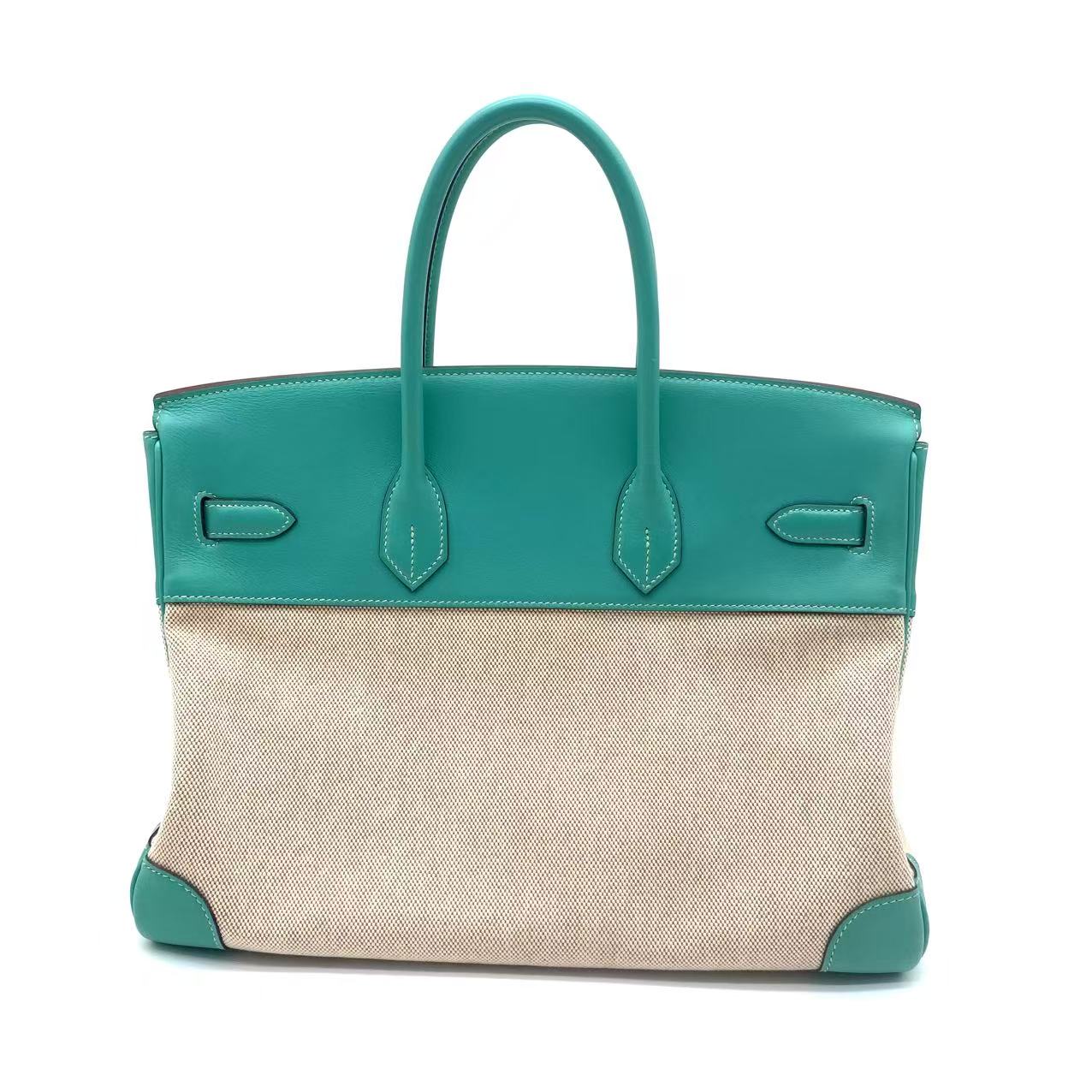 Birkin 35 Lagoon Swift And Toile