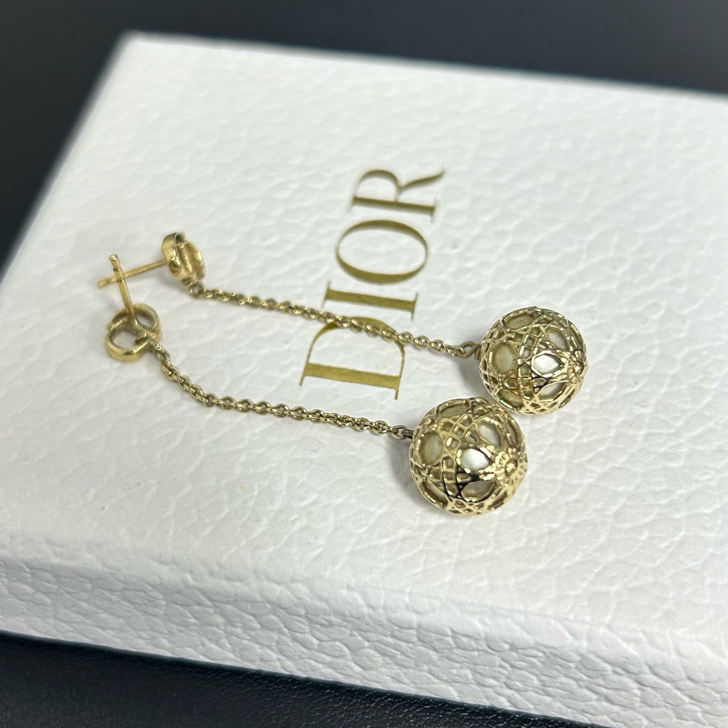 Secret Cannage Mise En Dior Tribales Dangle Earrings Metal and Faux Pearl Twins LDJ3992