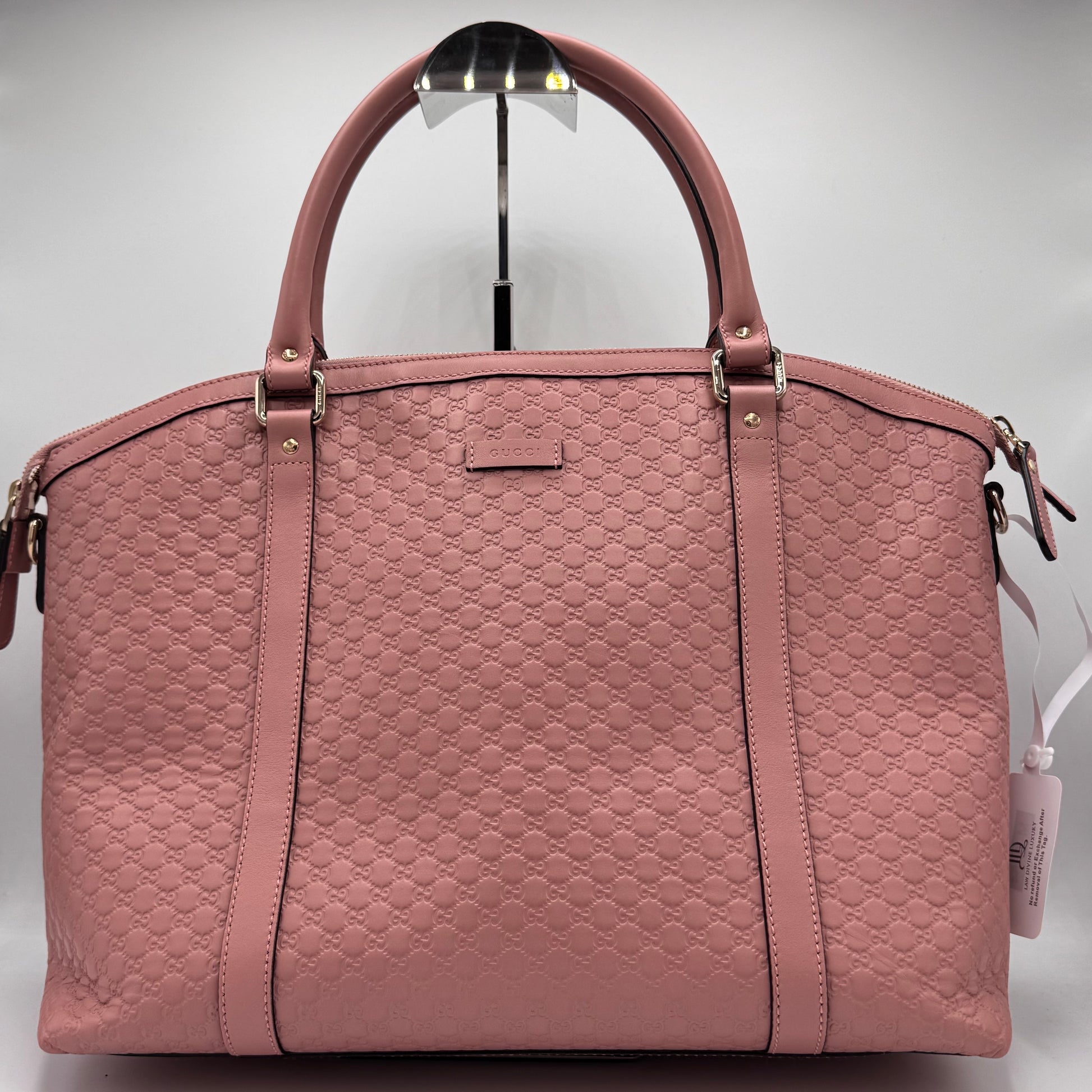 Gucci-Britt Convertible Dome Satchel Microguccissima Medium Pink