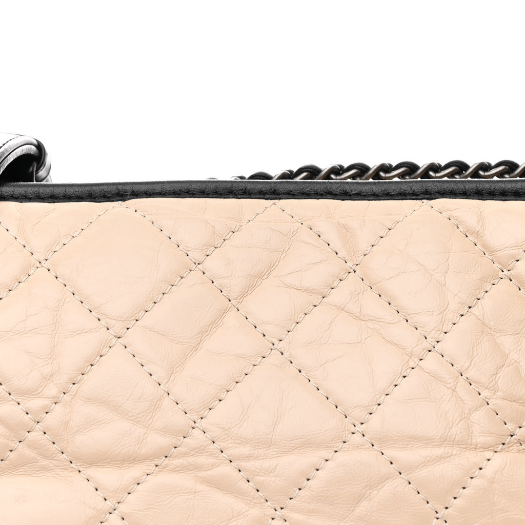 Bicolor Gabrielle Hobo Quilted Aged Calfskin Large Twins