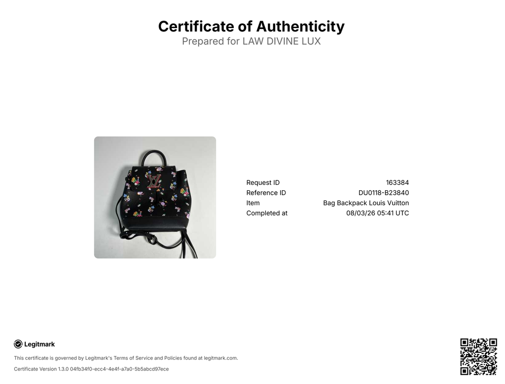 Louis Vuitton Lockme Backpack Floral Printed Leather Mini Twins B23840