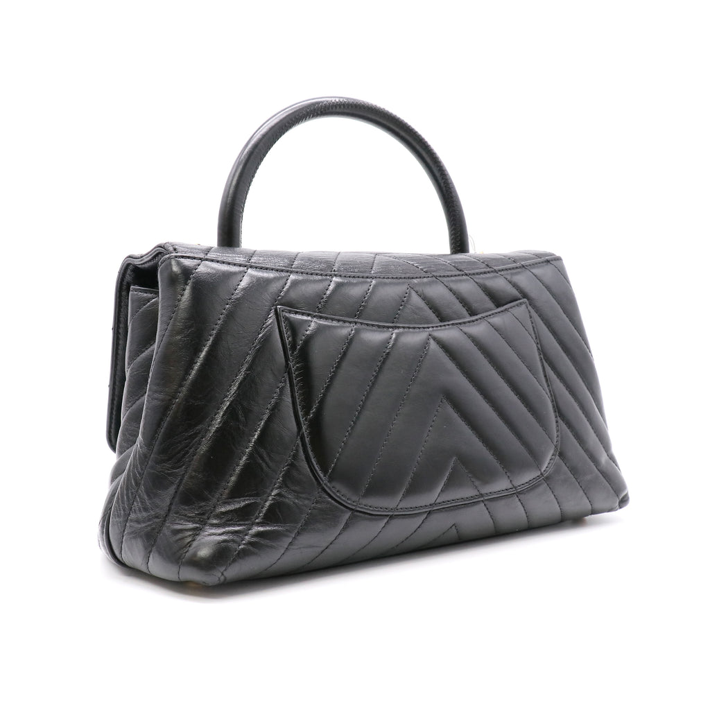 Chanel Calfskin Lizard Chevron Quilted Small Coco Handle Twins LDZ1045