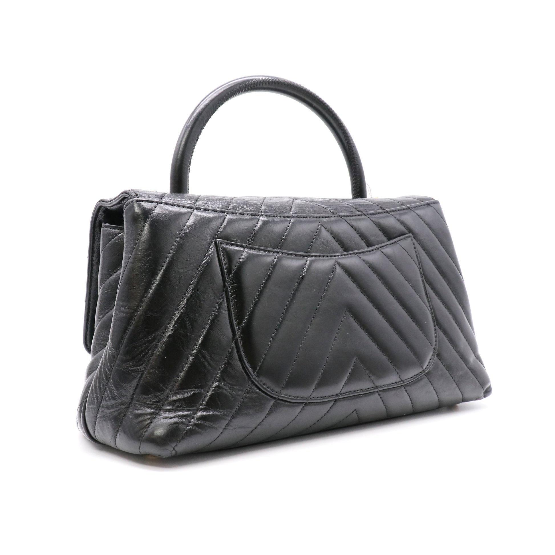 Chanel Calfskin Lizard Chevron Quilted Small Coco Handle Twins LDZ1045