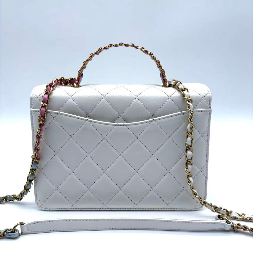 Top Handle Wallet on Chain Quilted Lambskin