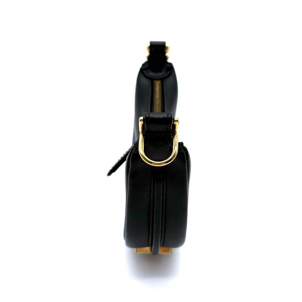 LDM-1498 Vitello Grace Matte Nano Fendigraphy Hobo Charm Black