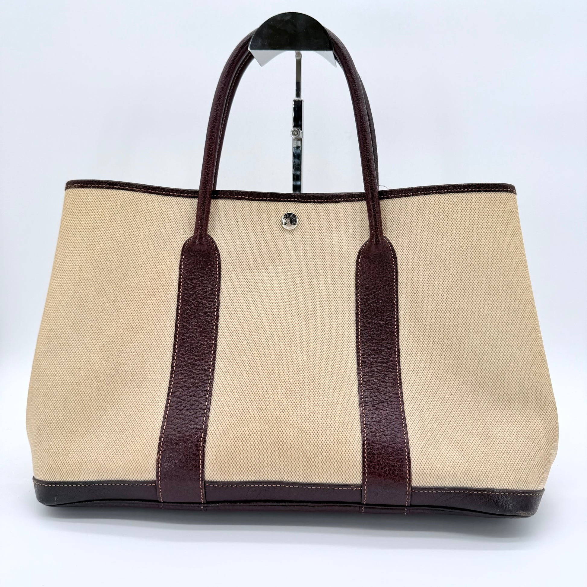 Buffle Skipper Toile Garden Party 36 MM Tote Marron Fonce