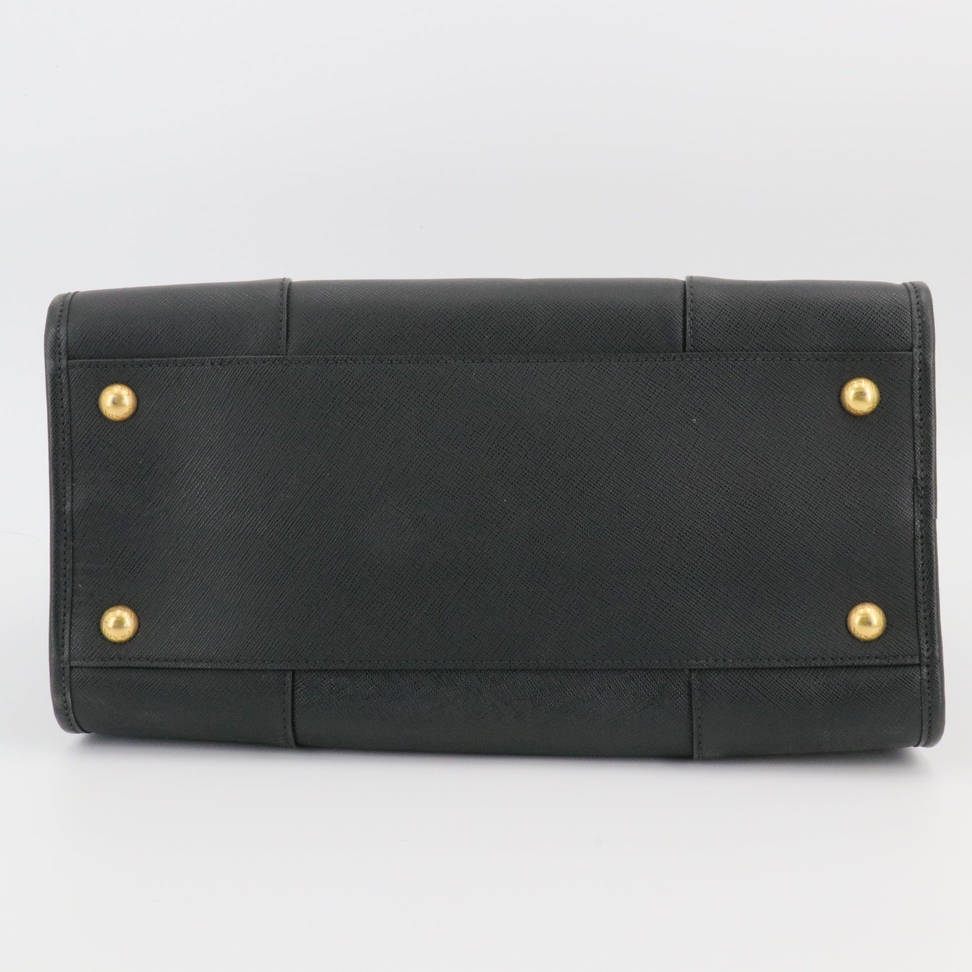Black Saffiano Lux Leather Tote Bag twins