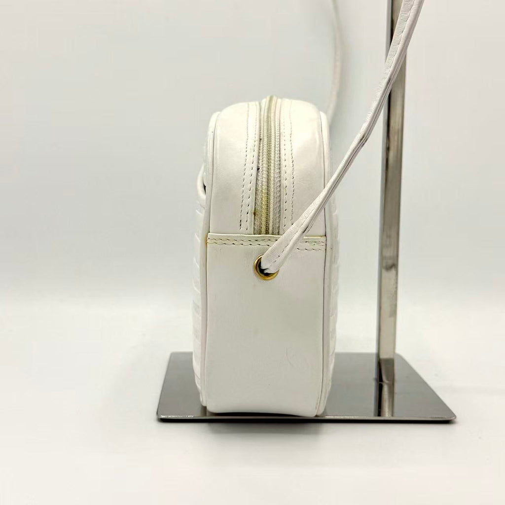 leather Clutch Bag White
