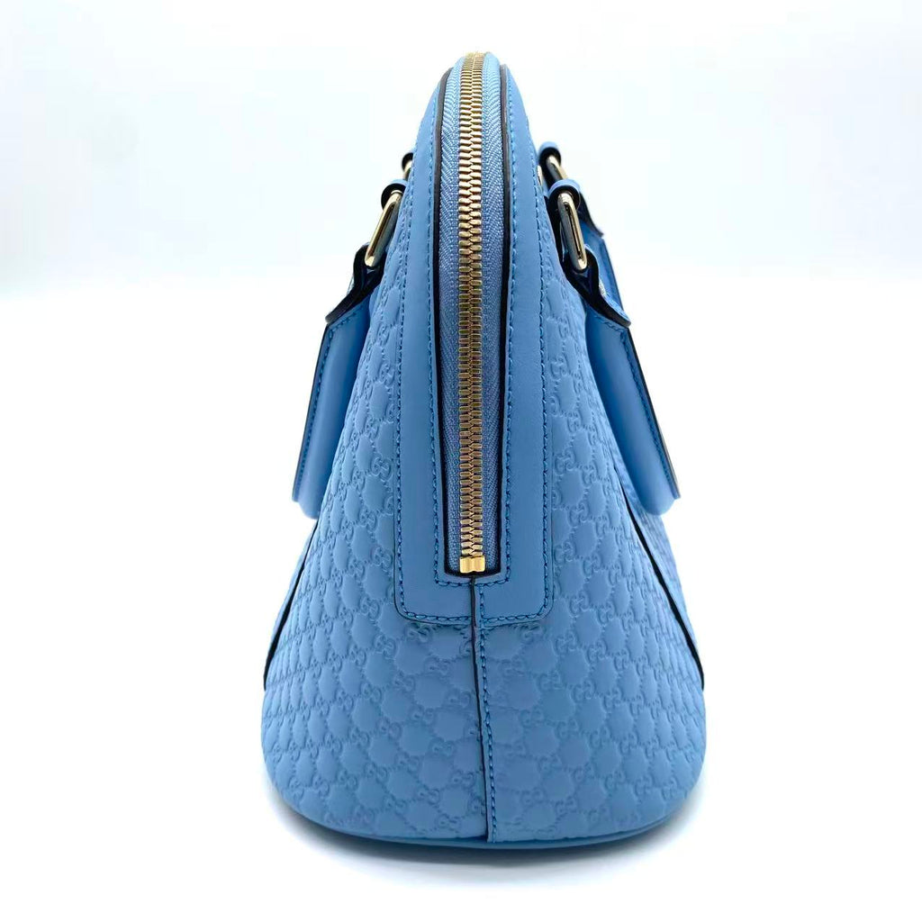 Gucci Blue leather microguccissima dome bag