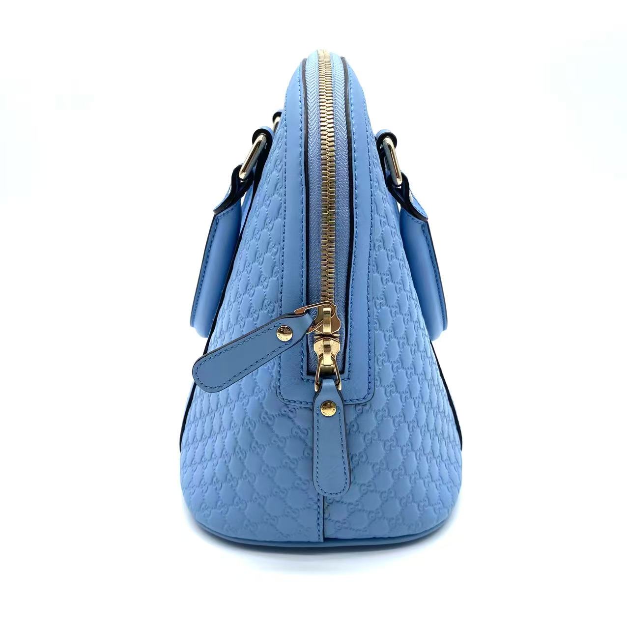 Gucci Blue leather microguccissima dome bag