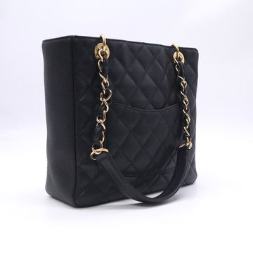 Chanel Caviar Quilted Petit Shopping Tote PST Black Twins LDZ1136