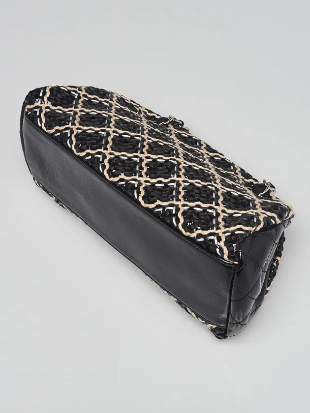 Black Patent Leather Woven Just Mademoiselle Small Bowling Bag twins (Copy)