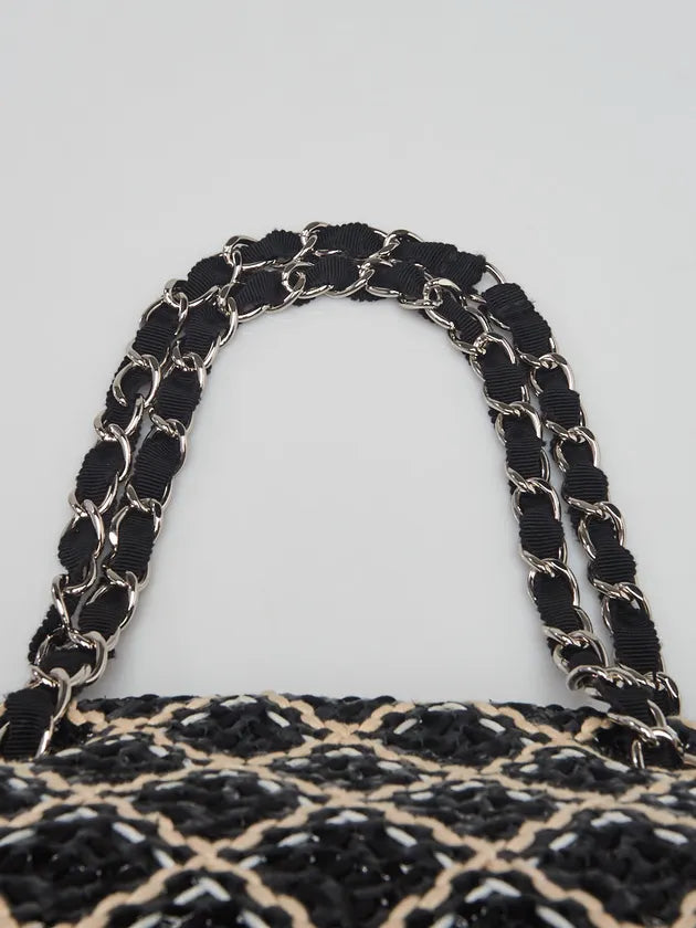 Black Patent Leather Woven Just Mademoiselle Small Bowling Bag twins (Copy)