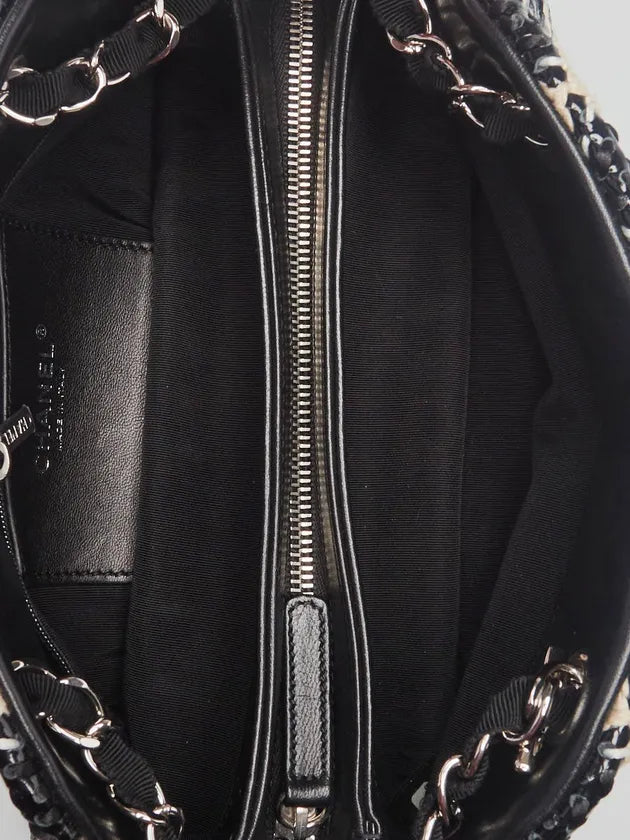Black Patent Leather Woven Just Mademoiselle Small Bowling Bag twins (Copy)