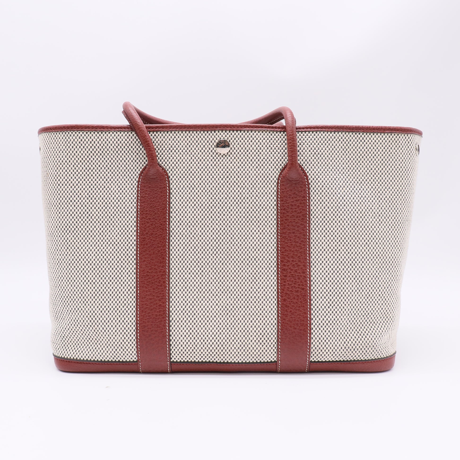 Hermes Toile H Buffle Gala Garden Party 36 MM Tote Rouge H Twins LDJ5273