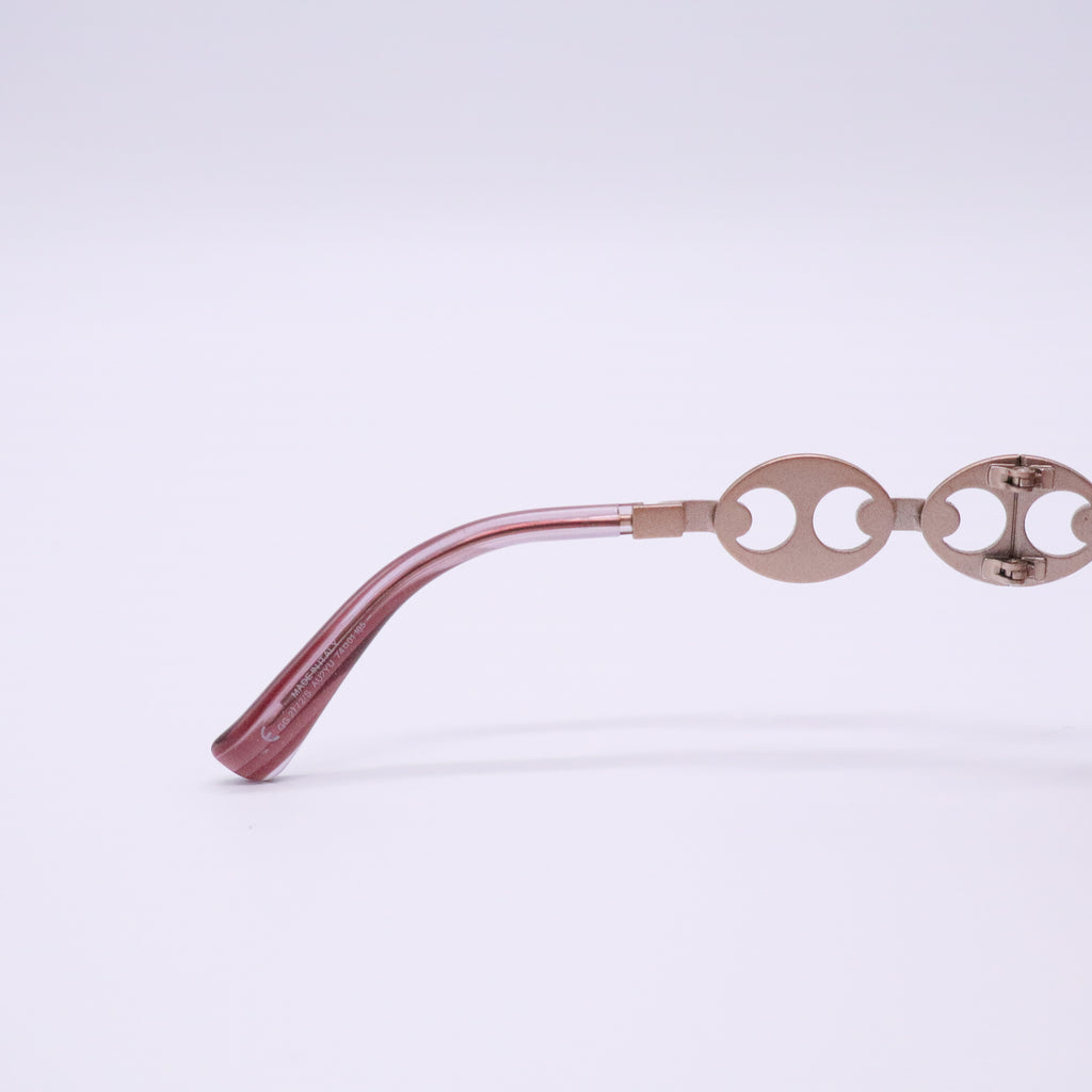 Metal Semi Rimless Marina Chain Sunglasses Havana Twins