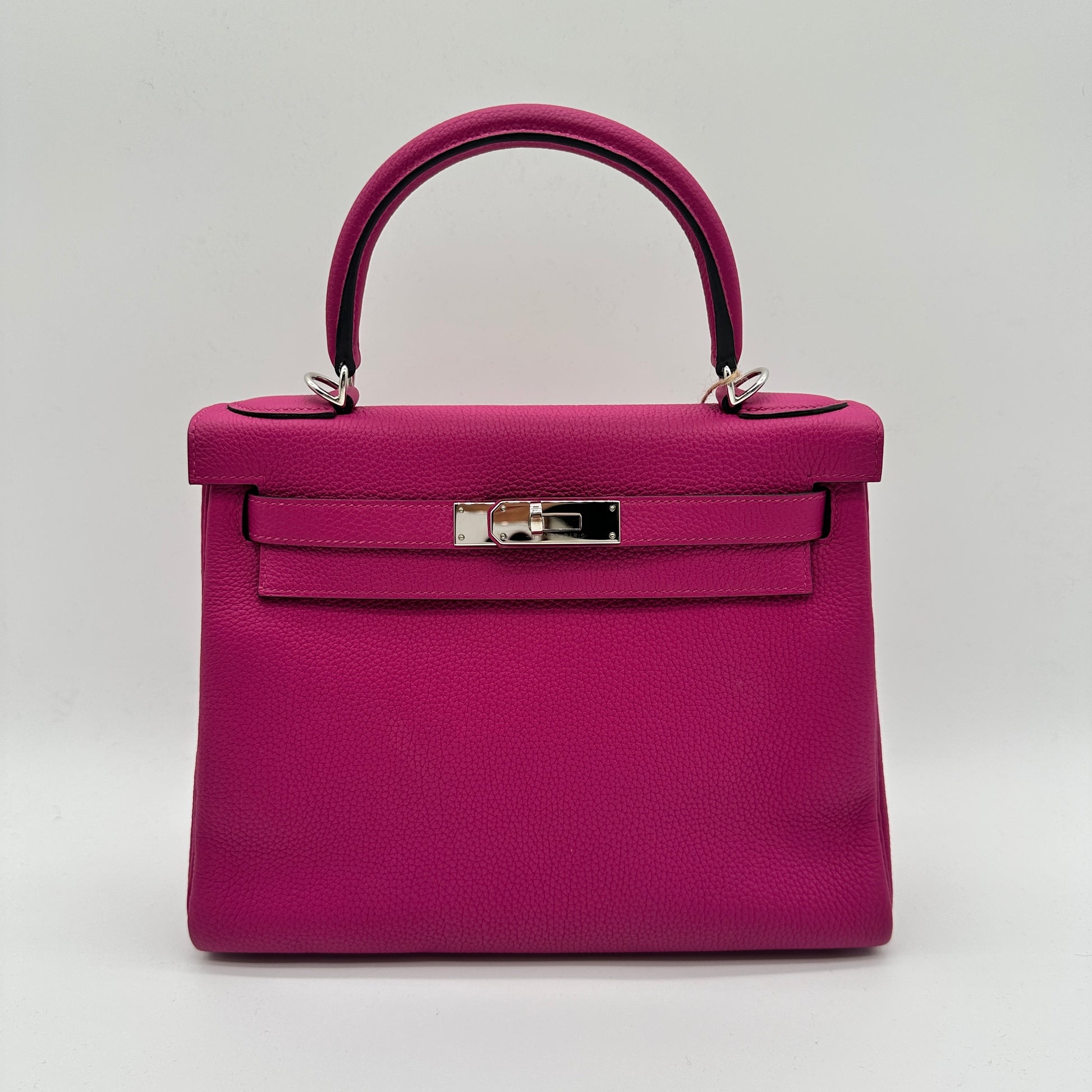 Kelly Handbag Rose Pourpre Togo with Palladium Hardware 28