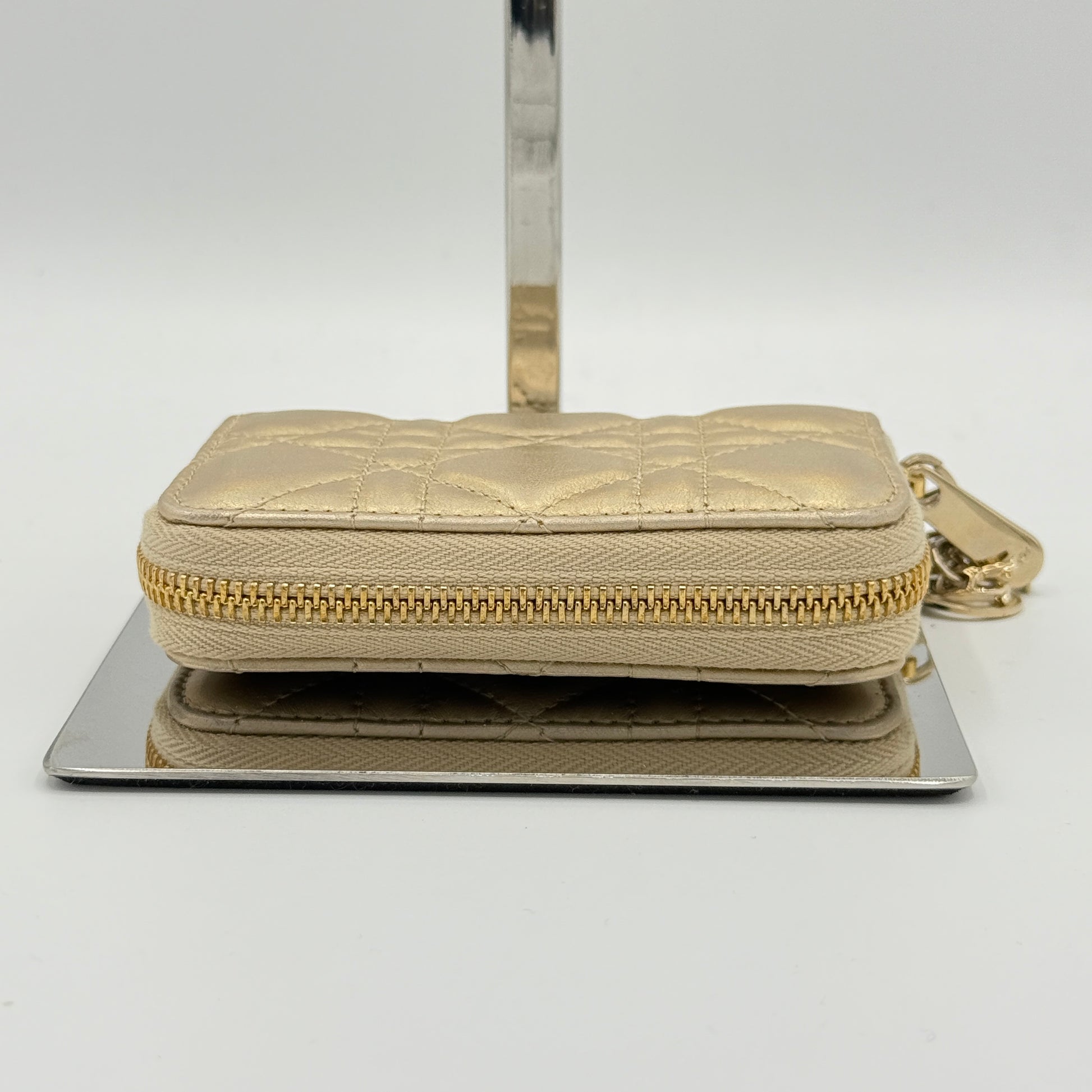 Small Lady Dior Voyageur Cannage Coin Purse