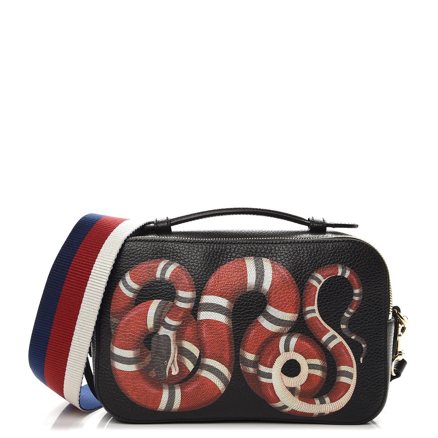 Animalier Top Handle Camera Bag Printed Leather Medium Twins