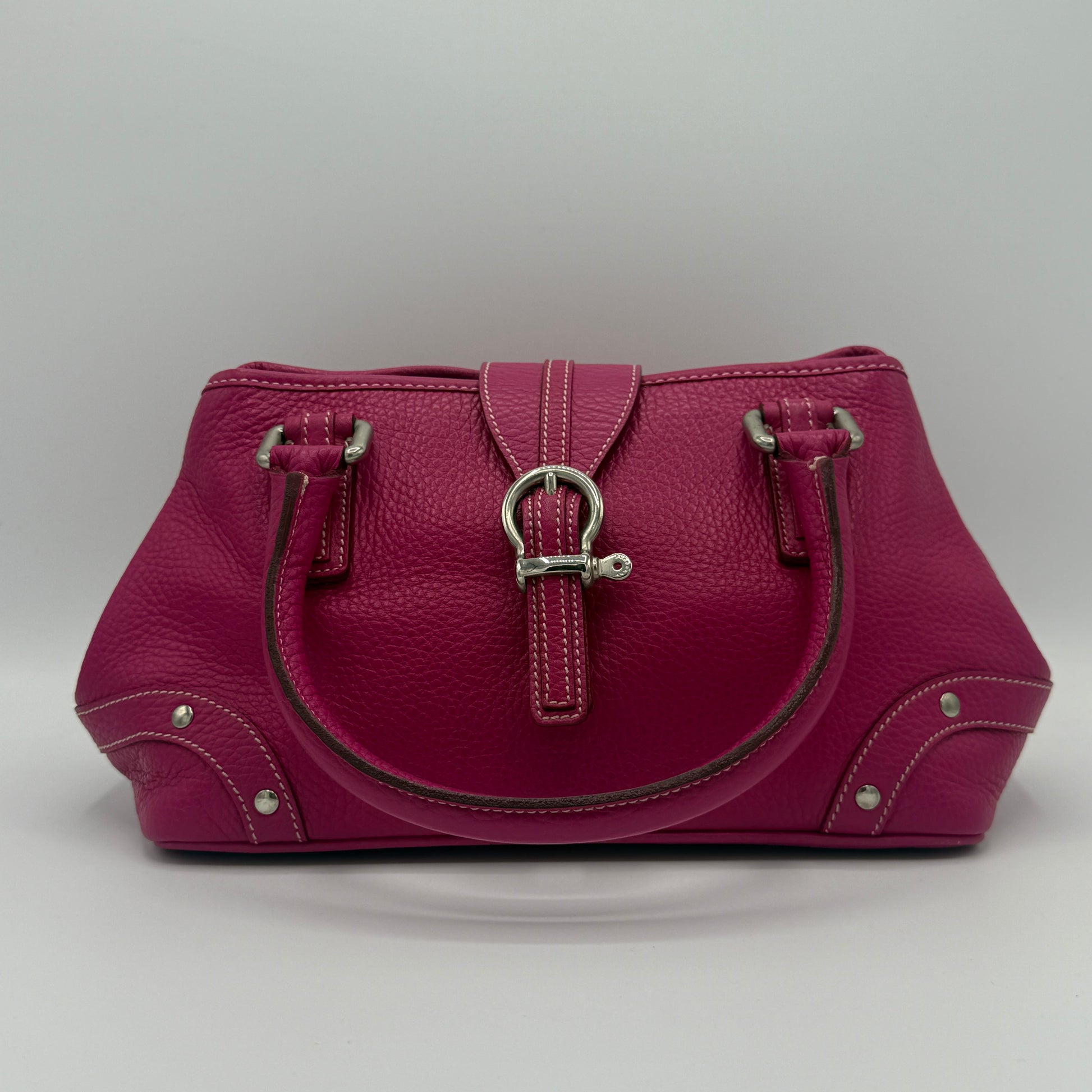 Pink Leather Shoulder Bag