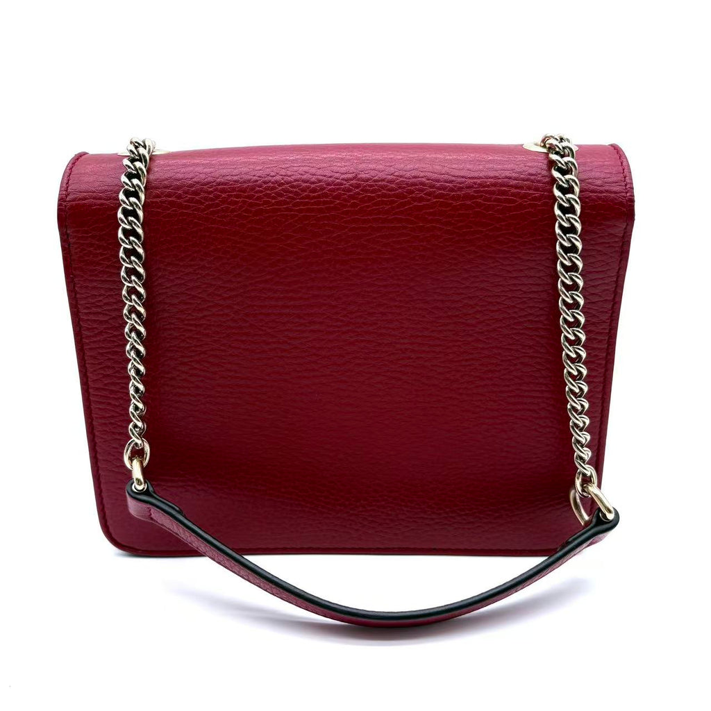 Dollar Calfskin Small Interlocking G Shoulder Bag Red