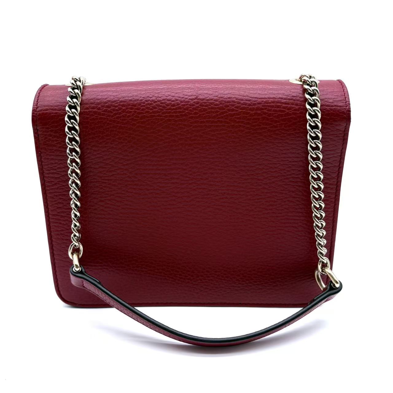 Dollar Calfskin Small Interlocking G Shoulder Bag Red