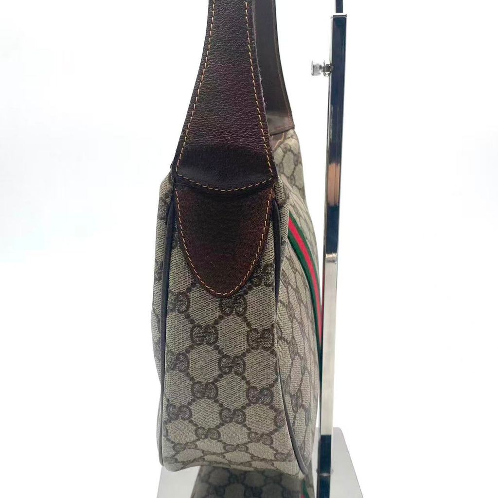 Monogram Web Small Ophidia Half Moon Hobo Brown