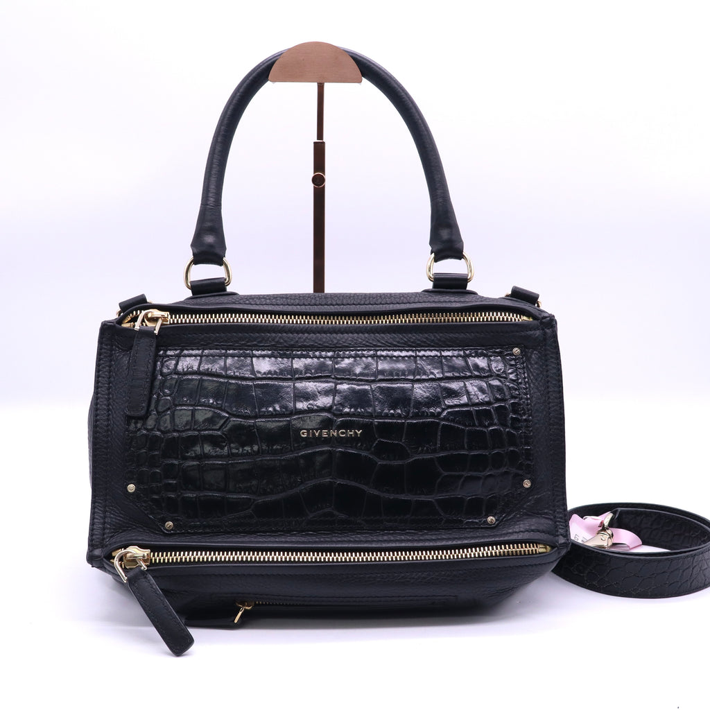 Givenchy Pandora Bag Leather with Crocodile Embossed Detail Medium twins LDJ3586