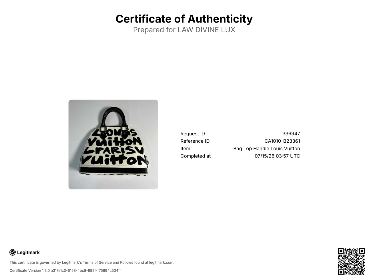 Alma Handbag Limited Edition Graffiti Leather MM Twins B23361