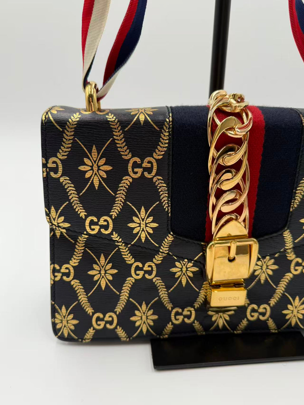 Sylvie Printed Leather Satchel Bag Gisel