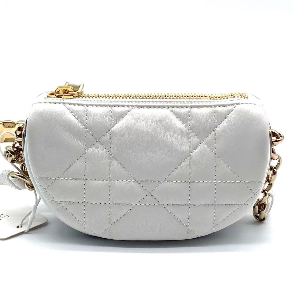 Lambskin Cannage Small Dior Vibe Hobo Bag Cloud