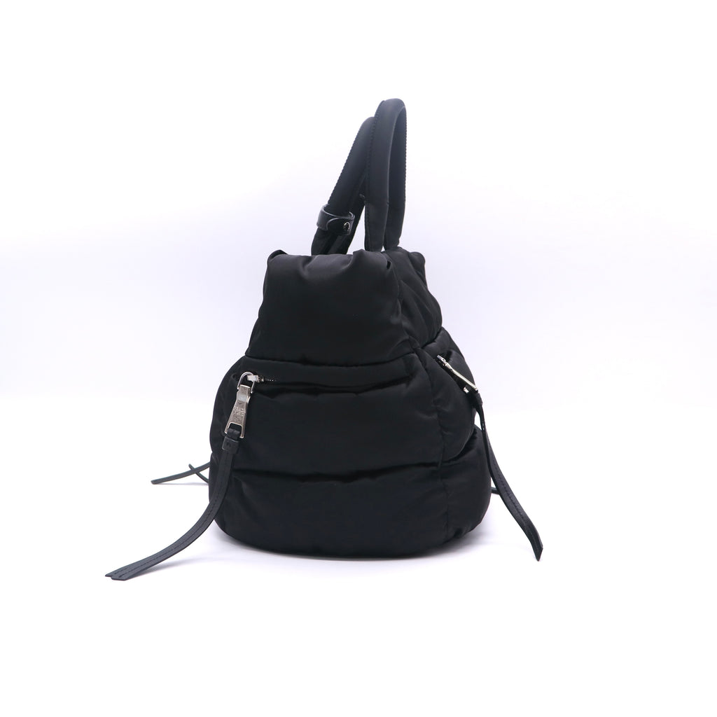 Prada Limited Edition Tessuto Nylon Bomber Tote Black twins LDJ3360