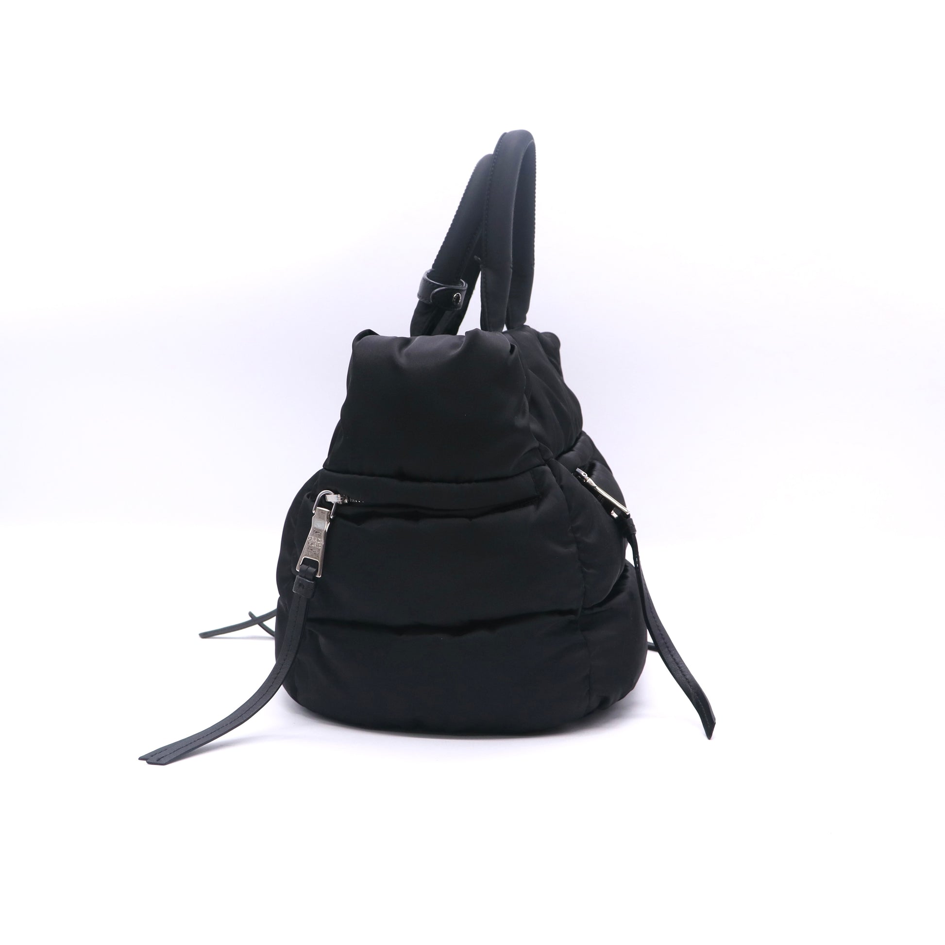 Prada Limited Edition Tessuto Nylon Bomber Tote Black twins LDJ3360